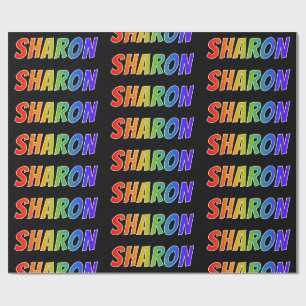 Regenbogen Vorname "SHARON"; Spaß & Bunt Geschenkpapier