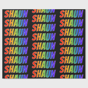 Regenbogen Vorname "SHAUN"; Spaß & Bunt Geschenkpapier