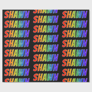 Regenbogen Vorname "SHAWN"; Spaß und Farbe Geschenkpapier