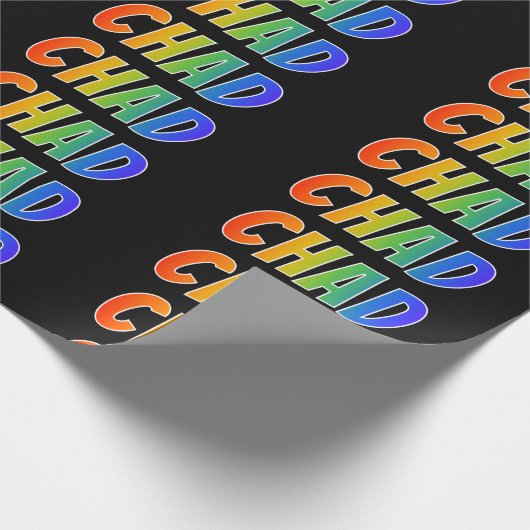 Regenbogen- Vorname "TSCHAD"; Spaß u. buntes Geschenkpapier (Ecke)
