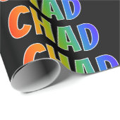 Regenbogen- Vorname "TSCHAD"; Spaß u. buntes Geschenkpapier (Rolleneckpunkt)