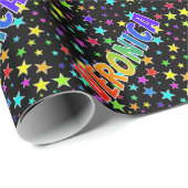 Regenbogen Vorname "VERONICA" + Sterne Geschenkpapier (Rolleneckpunkt)