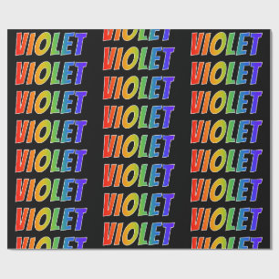 Regenbogen Vorname "VIOLET"; Spaß & Bunt Geschenkpapier