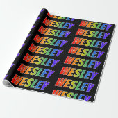 Regenbogen- Vorname "WESLEY"; Spaß u. buntes Geschenkpapier (Ungerollt)