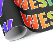 Regenbogen- Vorname "WESLEY"; Spaß u. buntes Geschenkpapier (Rolleneckpunkt)