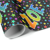 Regenbogen- Vorname "ZOE" + Sterne Geschenkpapier (Rolleneckpunkt)