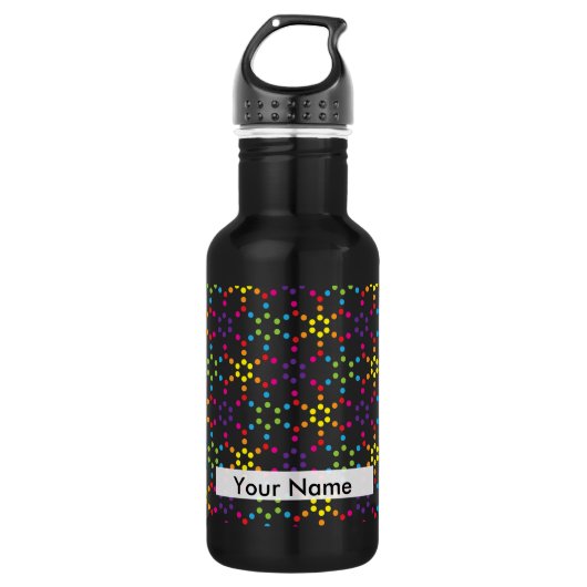Regenbogen-Waben Trinkflasche (Vorderseite)
