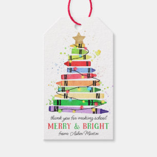 Regenbogen-Wachsstift-Weihnachtsbaum Lehrerdankesc Geschenkanhänger