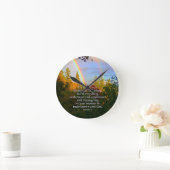 Regenbogen-Wald-Christliche-Schrift Bibelvers Runde Wanduhr (Zuhause)