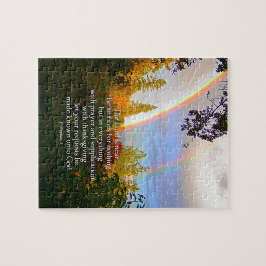 Regenbogen-Waldchristlicher Scripture-Bibel-Vers Puzzle (Horizontal)