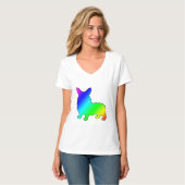 Regenbogen-WaliserCorgi T-Shirt (Vorderseite Vollansicht)
