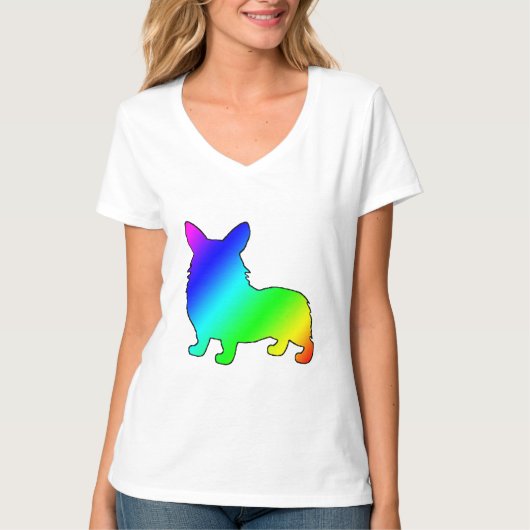Regenbogen-WaliserCorgi T-Shirt (Vorderseite)