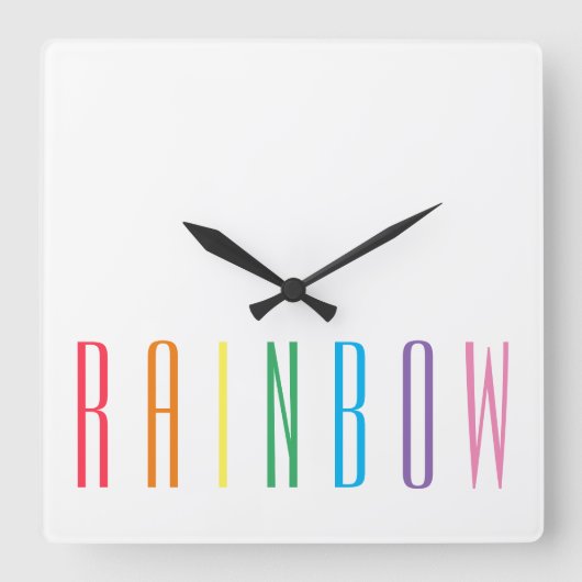 REGENBOGEN Wanduhr Quadratisch (Vorderseite)