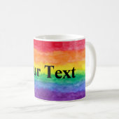 Regenbogen-Wäsche mit kundenspezifischem Text Kaffeetasse (VorderseiteRechts)