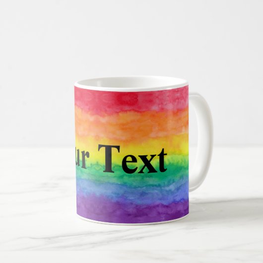 Regenbogen-Wäsche mit kundenspezifischem Text Kaffeetasse (VorderseiteRechts)