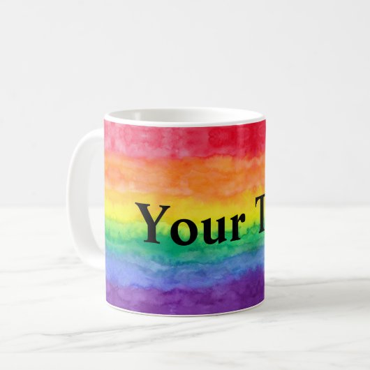 Regenbogen-Wäsche mit kundenspezifischem Text Kaffeetasse (Vorderseite Links)