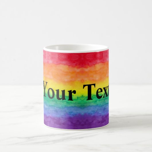 Regenbogen-Wäsche mit kundenspezifischem Text Kaffeetasse (Mittel)