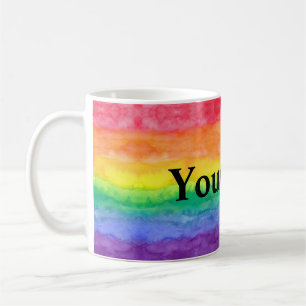 Regenbogen-Wäsche mit kundenspezifischem Text Kaffeetasse