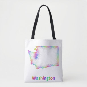 Regenbogen-Washington-Karte Tasche