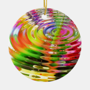 Regenbogen-Wasser-Ringe Keramik Ornament