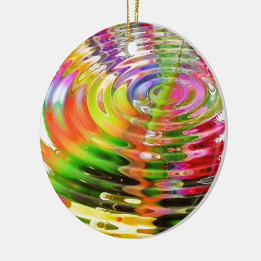 Regenbogen-Wasser-Ringe Keramik Ornament (Links)