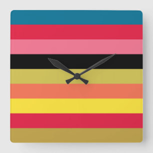 Regenbogen Wasserfall Streifen Quadratische Wanduhr