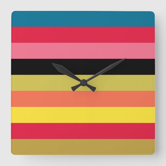 Regenbogen Wasserfall Streifen Quadratische Wanduhr (Vorderseite)