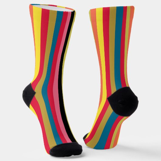 Regenbogen Wasserfall Streifen Socken (Gewinkelt)