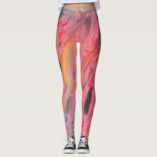 Regenbogen Wasserfallmalerei Leggings (Vorderseite)