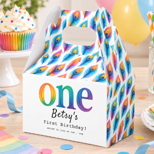 Regenbogen-Wasserfarbe 1. Geburtstag Farbige Bab Geschenkschachtel