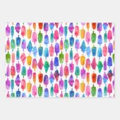 Regenbogen Wasserfarbe Eiscreme Pop Muster Geschenkpapier Set (Vorderseite 2)