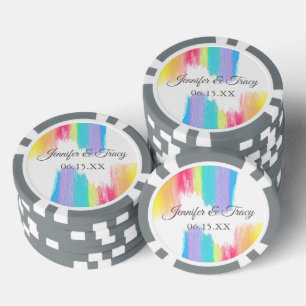 Regenbogen-Wasserfarbe Elegante moderne individuel Pokerchips
