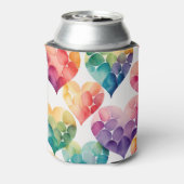 Regenbogen Wasserfarbe Herzmuster Dosenkühler (Kanne Rückseite)
