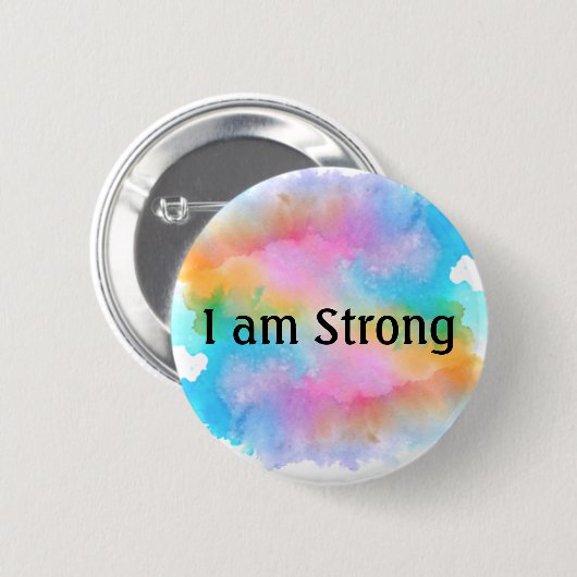 Regenbogen-Wasserfarbe-Inspirations-Button Button (Vorne & Hinten)