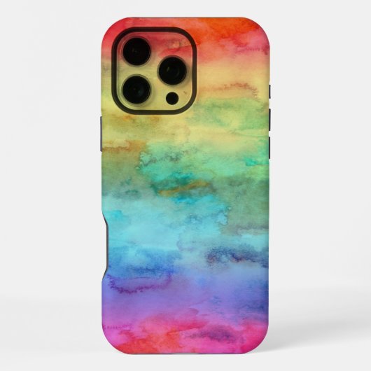 Regenbogen-Wasserfarbe iPhone Hülle (Rückseite)