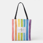 Regenbogen-Wasserfarbe-Monogramm-Name Anfangsbuchs Tasche (Rückseite)
