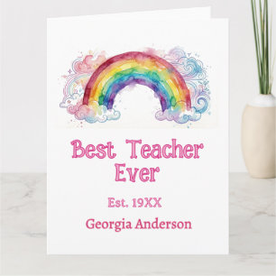 Regenbogen Wasserfarbe Pastell bester Lehrer ever Karte