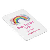 Regenbogen Wasserfarbe Pastell bester Lehrer ever Magnet (Rechte Seite)