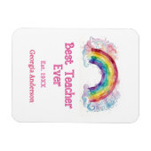 Regenbogen Wasserfarbe Pastell bester Lehrer ever Magnet (Horizontal)
