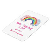 Regenbogen Wasserfarbe Pastell bester Lehrer ever Magnet (Linke Seite)