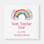 Regenbogen Wasserfarbe Pastell bester Lehrer ever Magnet (Vorne)
