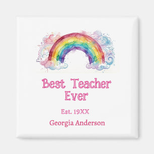 Regenbogen Wasserfarbe Pastell bester Lehrer ever Magnet