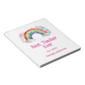 Regenbogen Wasserfarbe Pastell bester Lehrer ever Notizblock (angewinkelt)