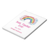 Regenbogen Wasserfarbe Pastell bester Lehrer ever Notizblock (Rotiert)