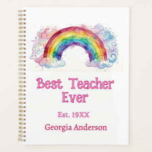 Regenbogen Wasserfarbe Pastell bester Lehrer ever Planer