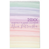 Regenbogen Wasserfarbe Pinselstriche Monatsplaner Kalender (Titelbild)