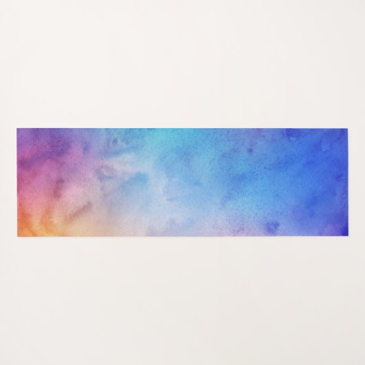 Regenbogen-Wasserfarbe-Script-Monogramm-Name Yogamatte (Rückseite (Horizontal))