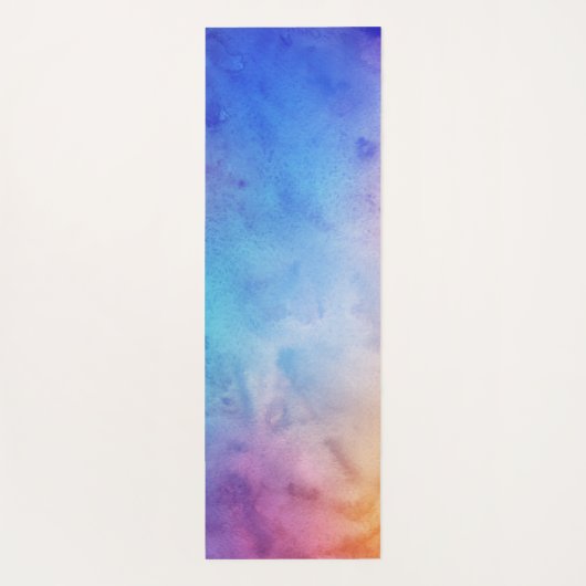 Regenbogen-Wasserfarbe-Script-Monogramm-Name Yogamatte (Rückseite)