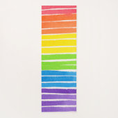 Regenbogen-Wasserfarbe-Skript-Monogramm-Name Yogamatte (Rückseite)