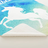 Regenbogen Wasserfarbe & Weißes Einhorn | PERSONAL Sherpadecke (3/4)